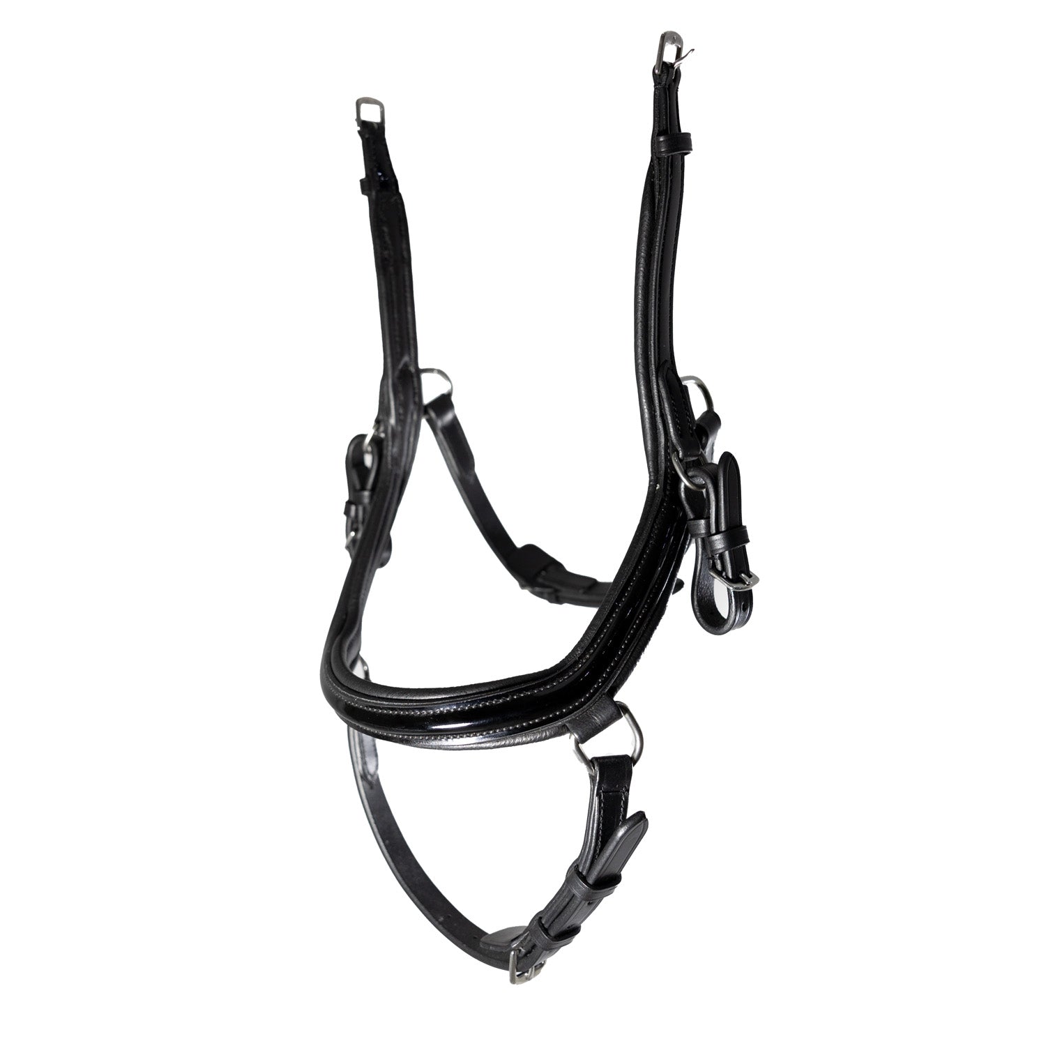 RAISED PATENT 2 IN 1 COMFORT NOSEBAND -BLACK
