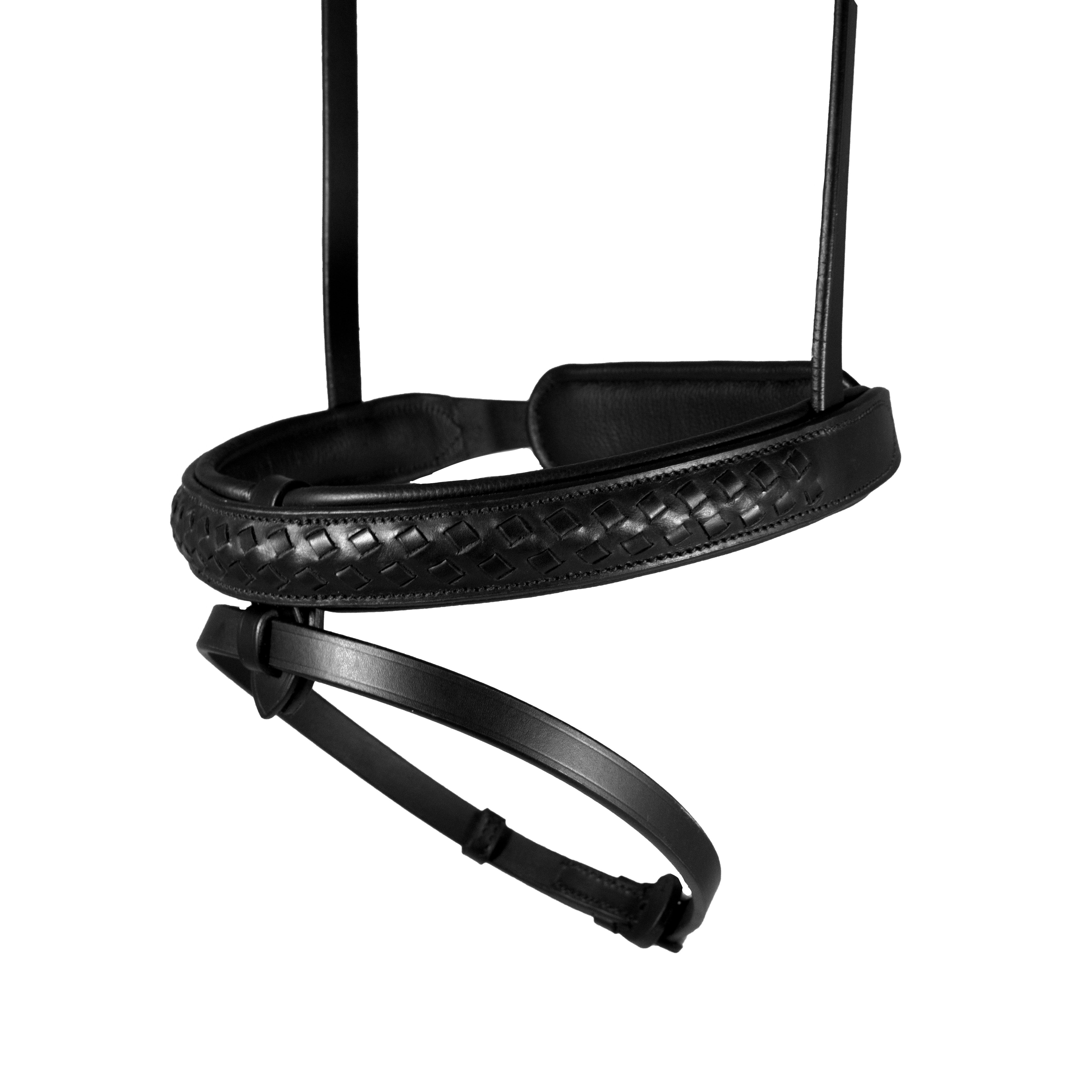 STRAIGHT PLAITED CONVERTER EVENTER – BLACK SNAFFLE / DOUBLE NOSEBAND