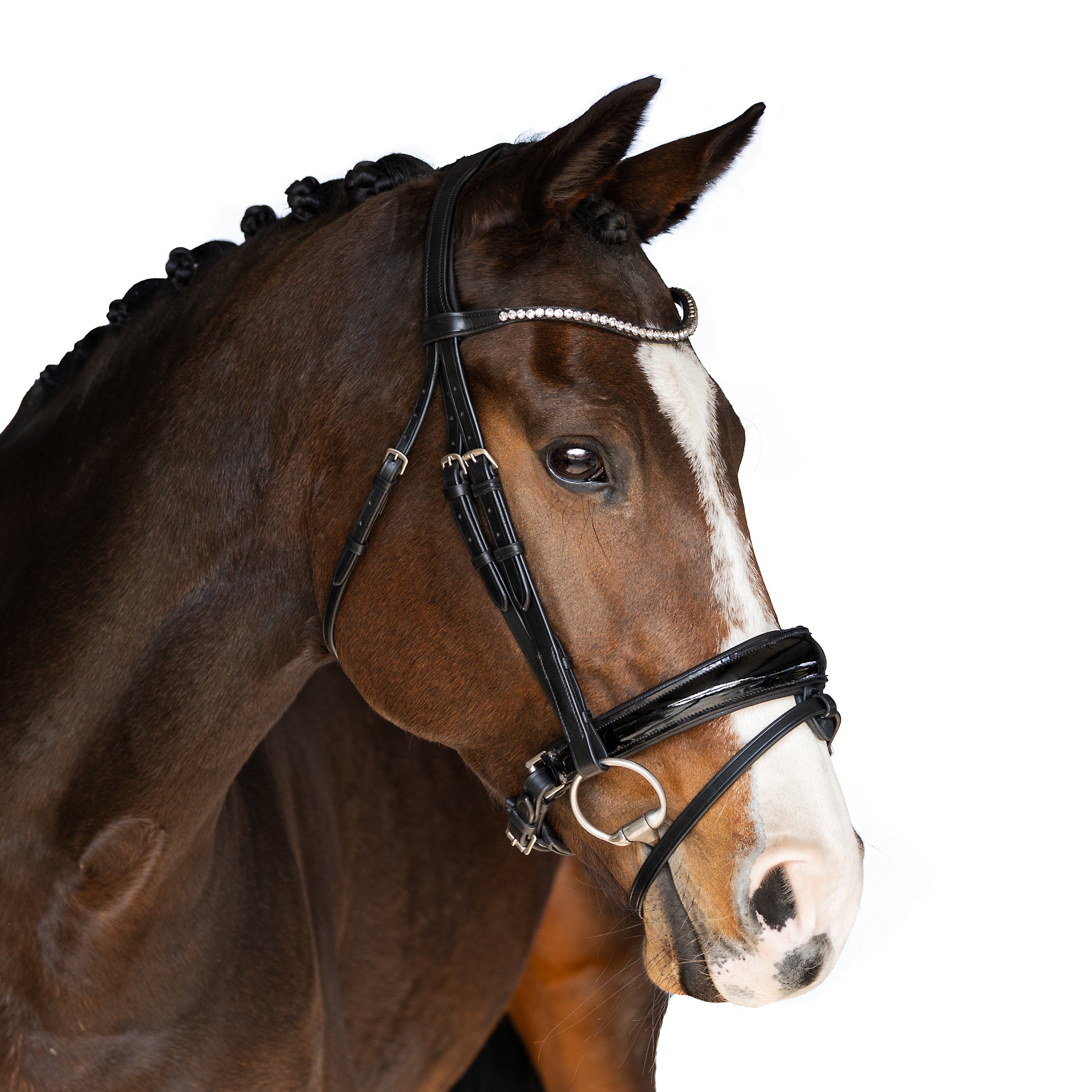 Premium Black Snaffle Bridle ‘Stella’