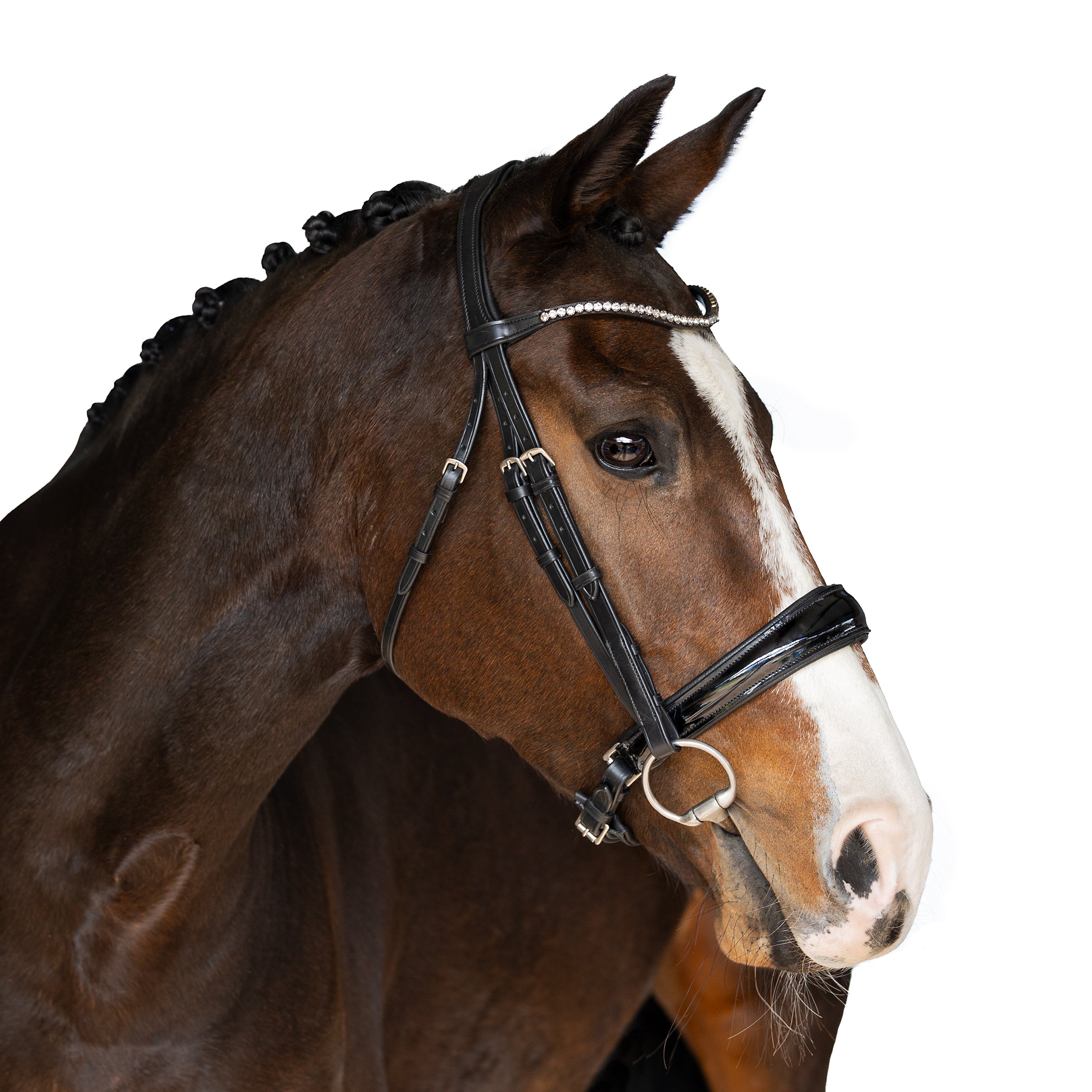 Premium Black Snaffle Bridle ‘Stella’