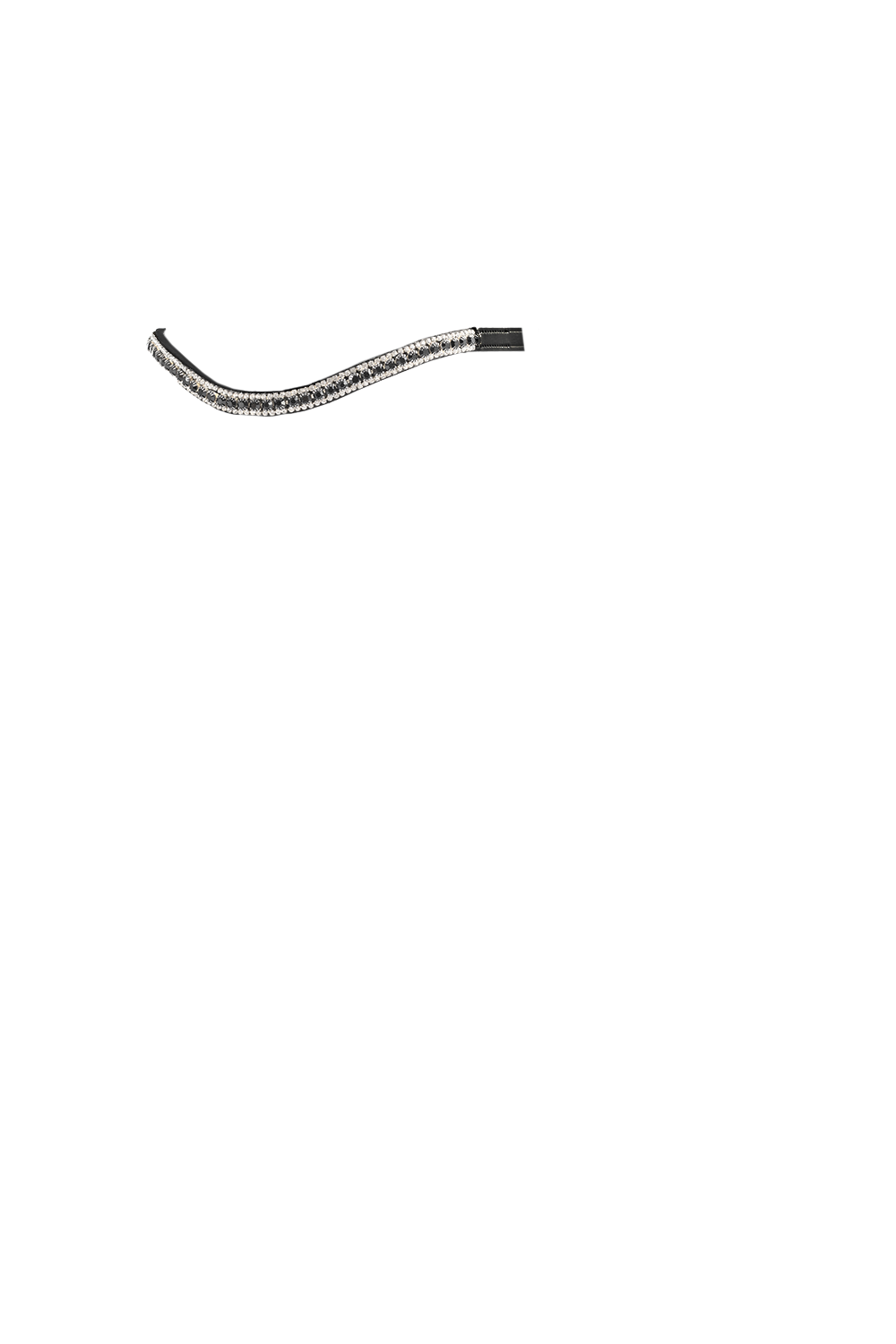 Main Black & Clear Thin Crystal Wave – Black Browband
