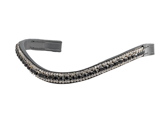 Main Black & Clear Thin Crystal Wave – Black Browband
