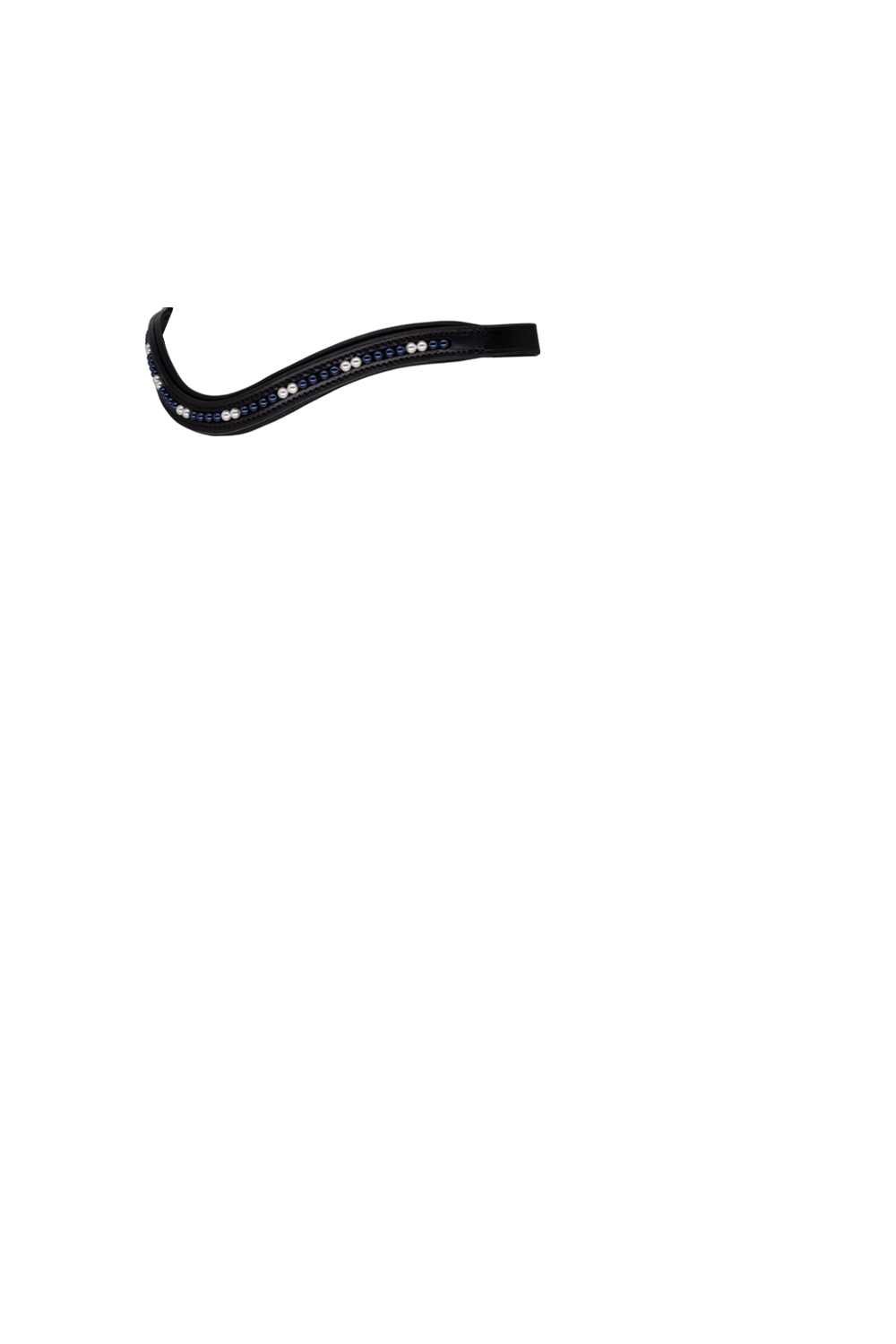 Navy & Double Cream Pearl Wave – Black Browband