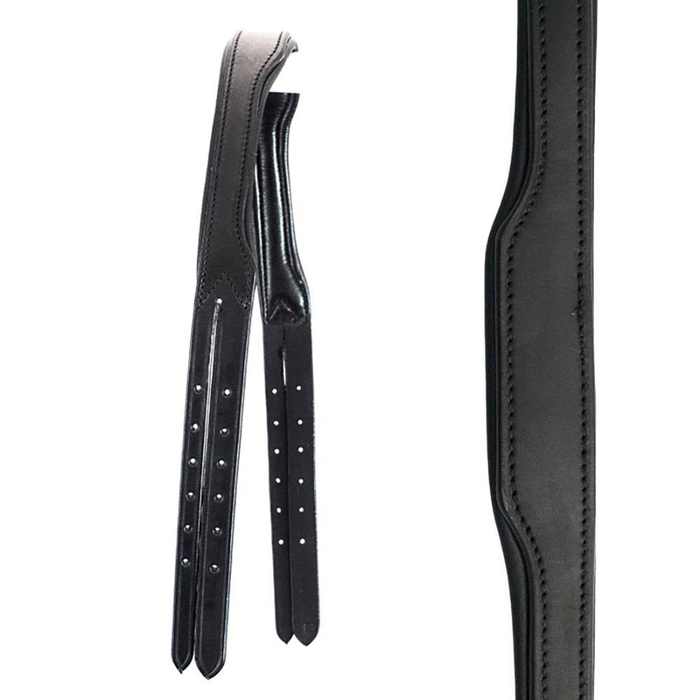 Nosebandless Gel Padded Anatomical Headpiece 5/8 Wide Cheek Straps – Black