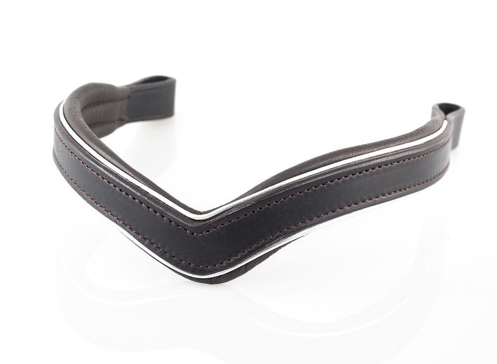 Plain V Silver Pipe Flat – Havana Browband