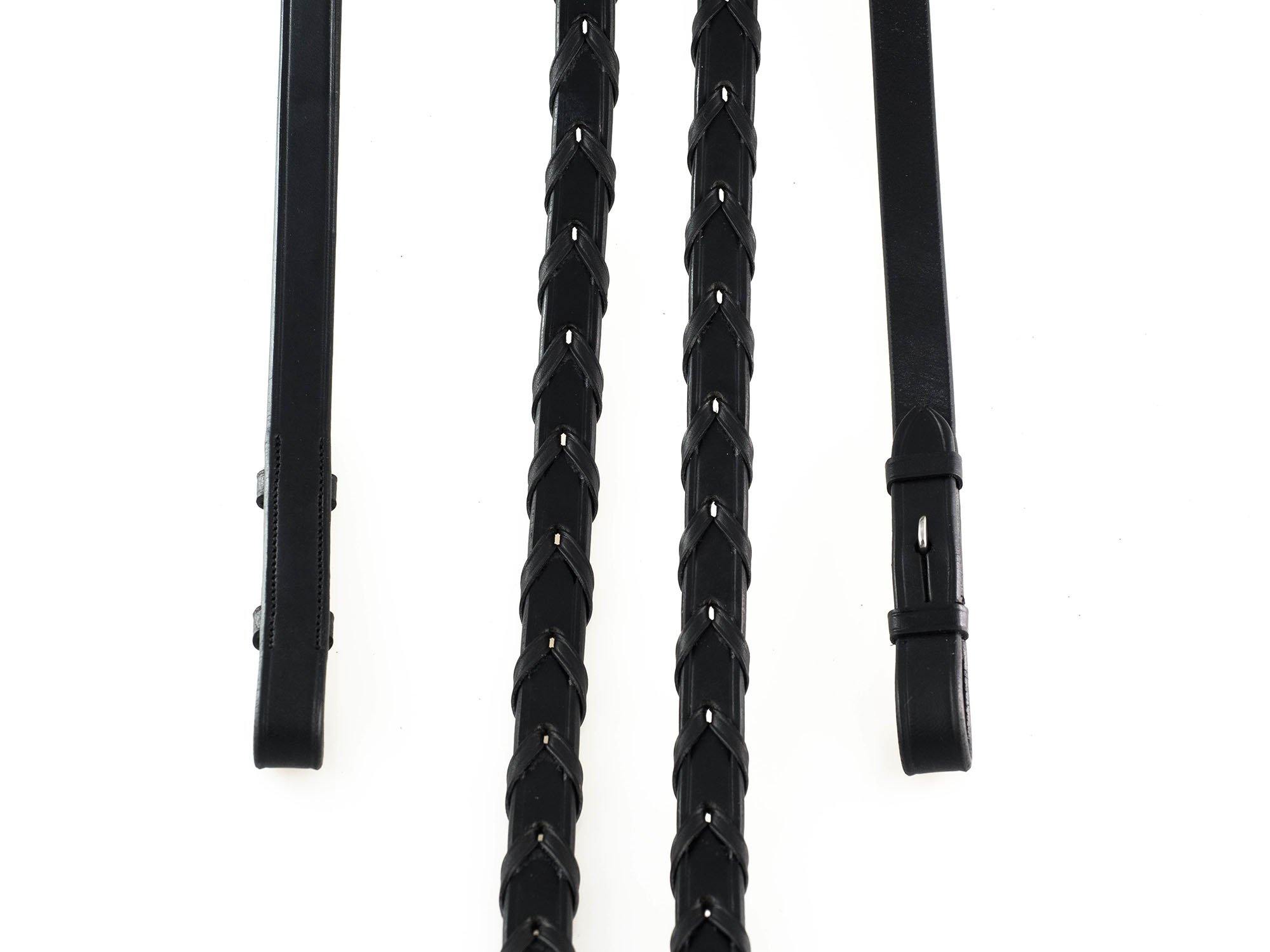 Plaited Leather Black Reins