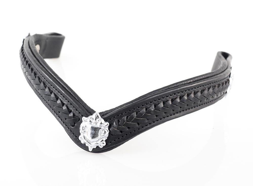 Plaited with Shields V Shape – Black Browband