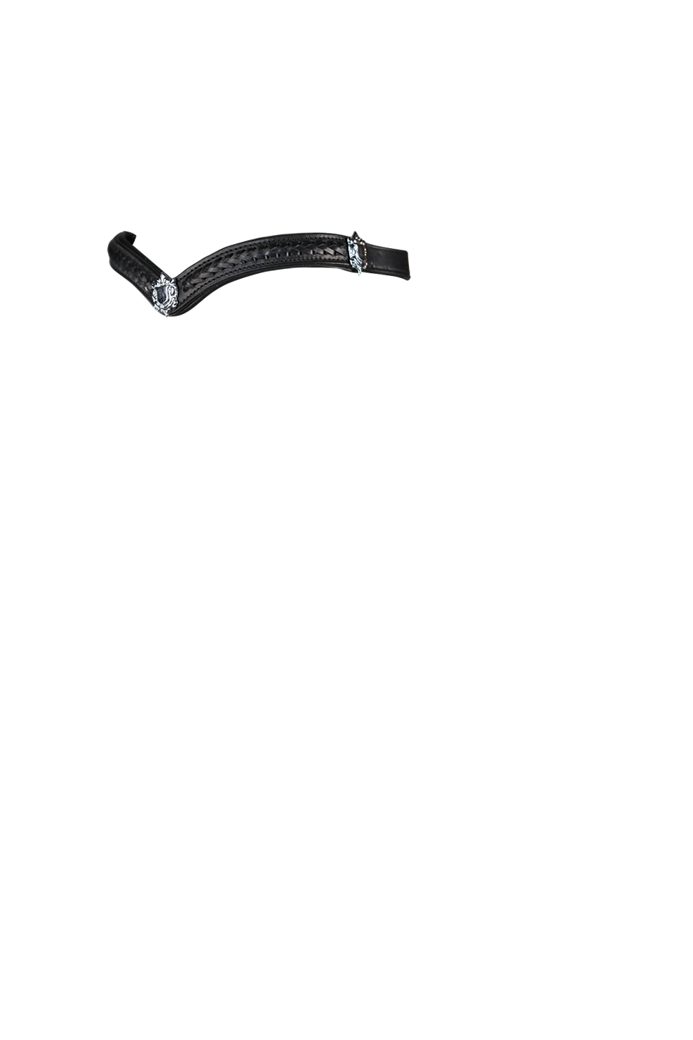 Plaited with Shields V Shape – Black Browband