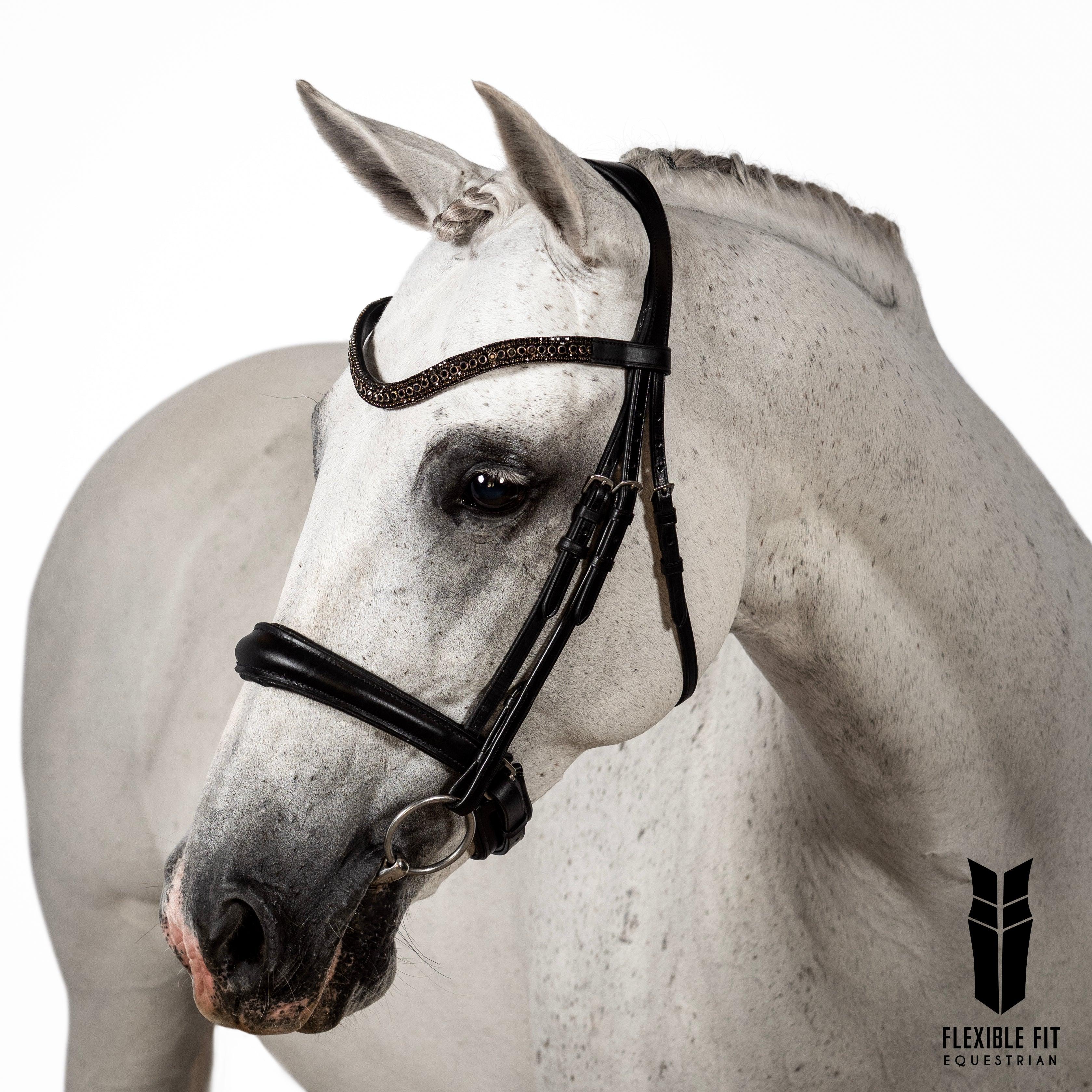 Premium Black Snaffle Bridle ‘Shine’