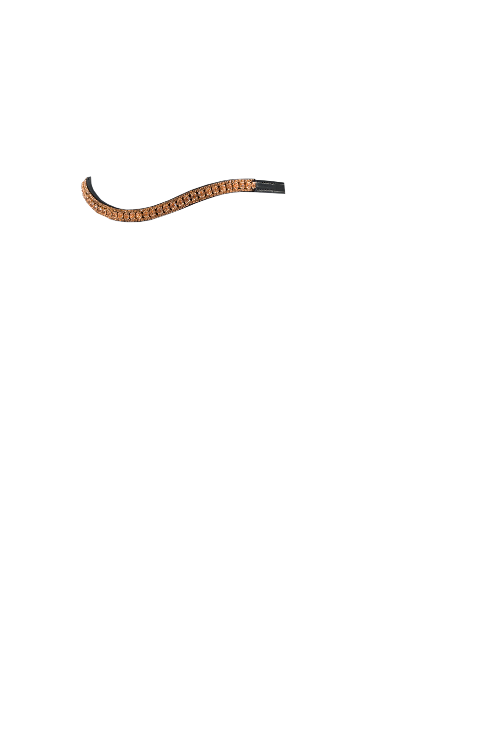 Rose Gold Thin Crystal Wave – Black Browband