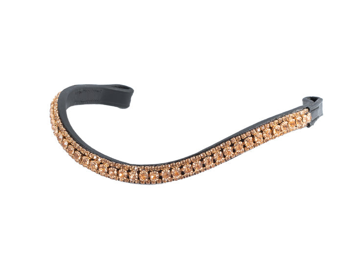 Rose Gold Thin Crystal Wave – Black Browband
