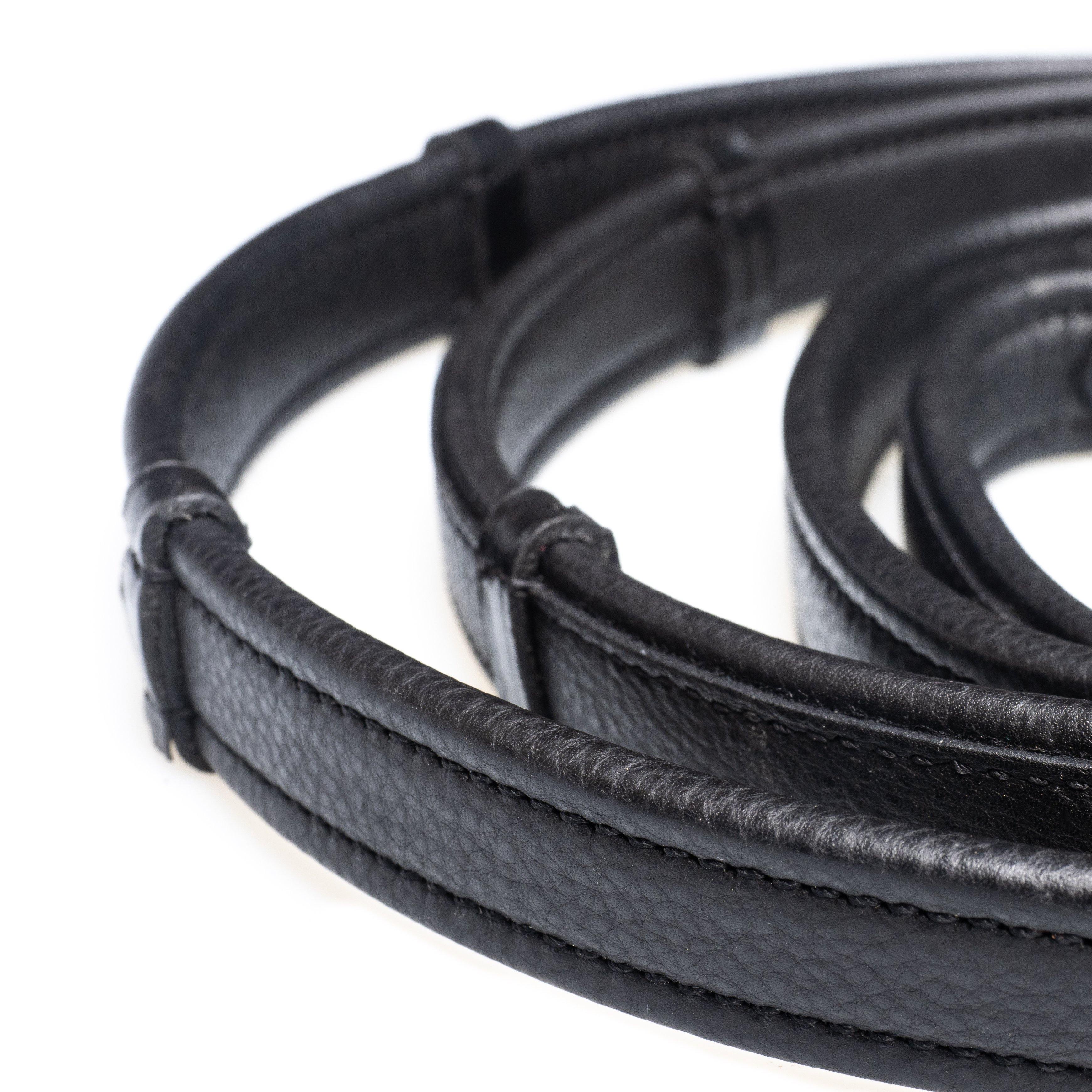 Show Padded Leather with Continental Stoppers Black Reins