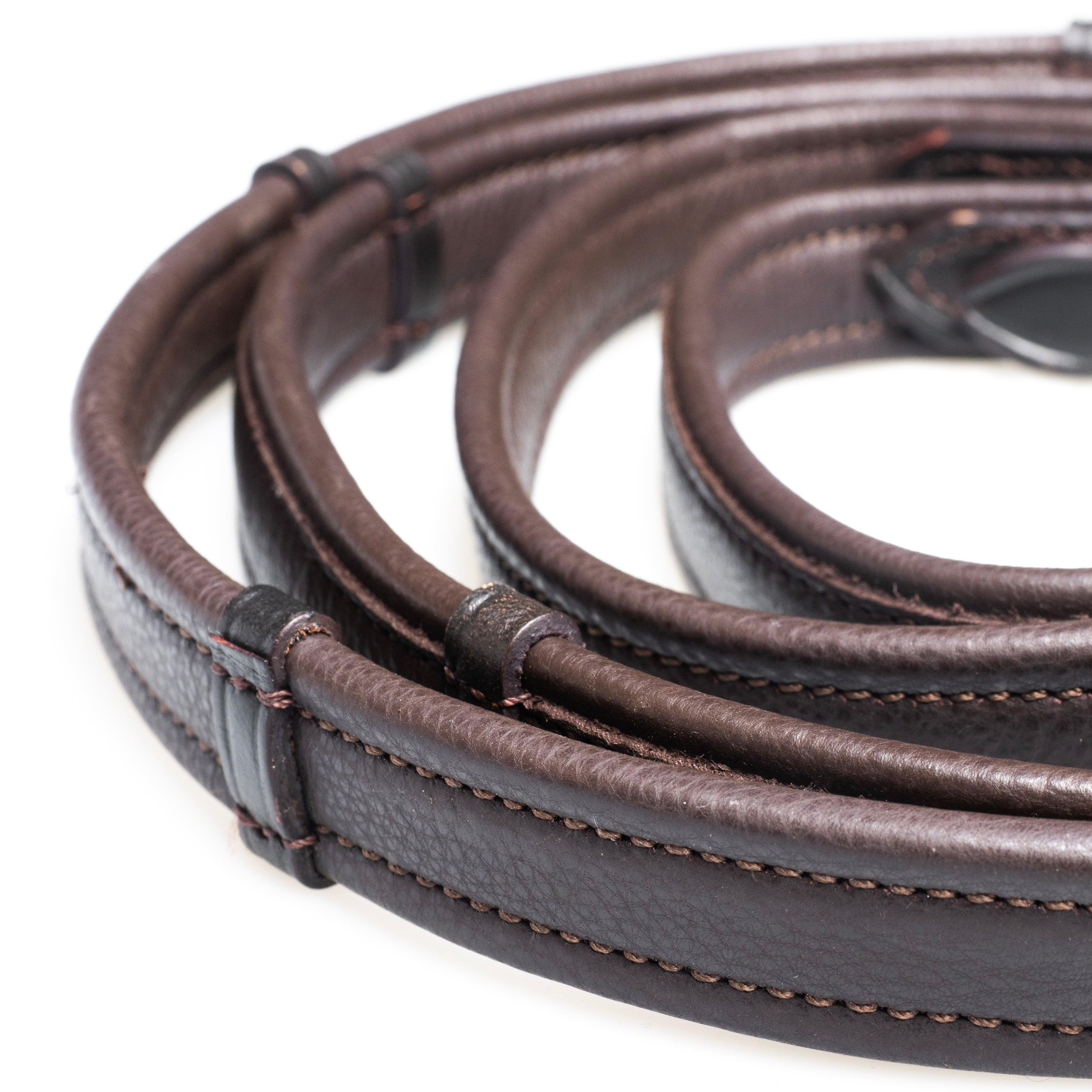 Show Padded Leather with Continental Stoppers Havana Reins