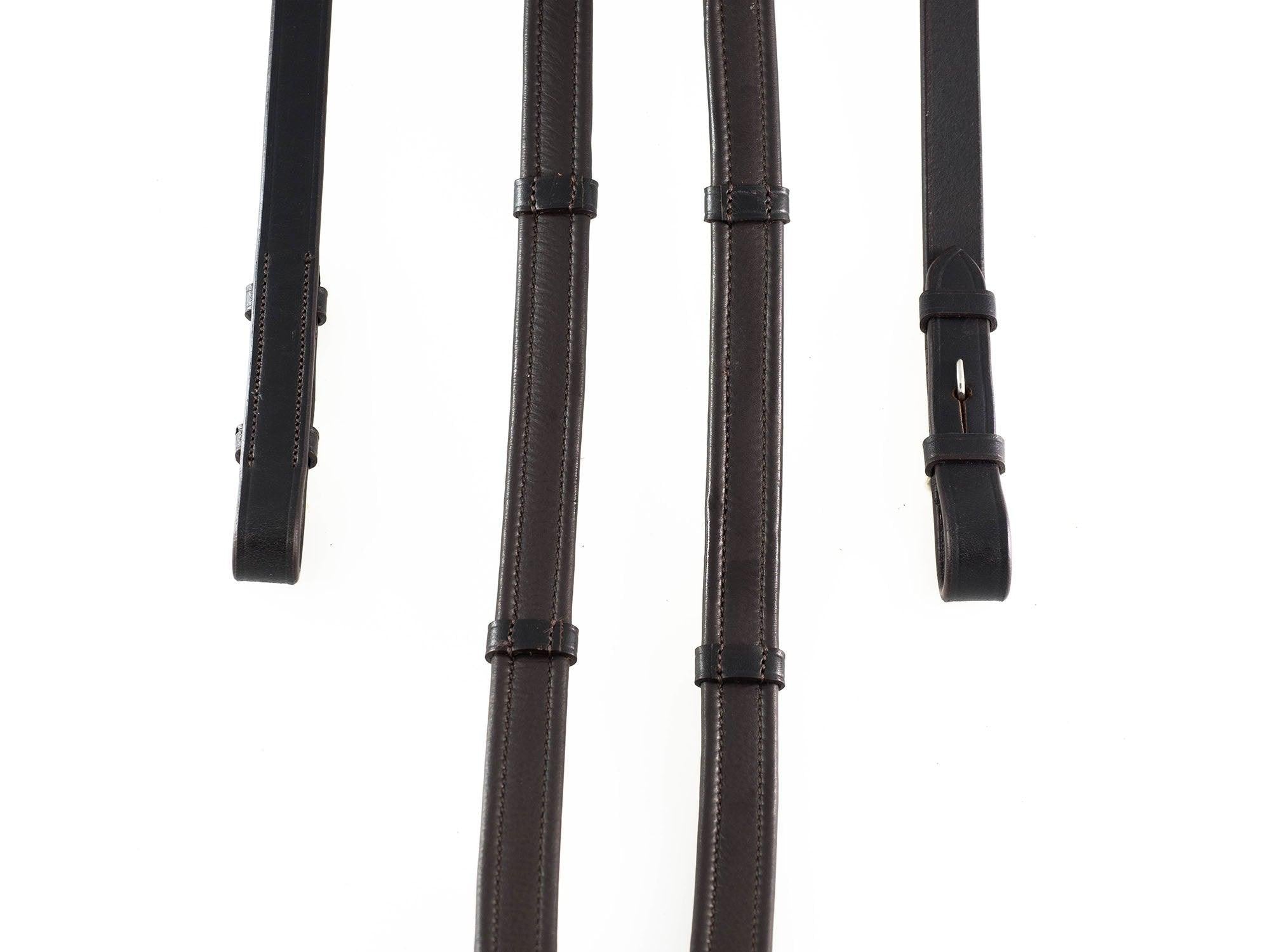 Show Padded Leather with Continental Stoppers Havana Reins