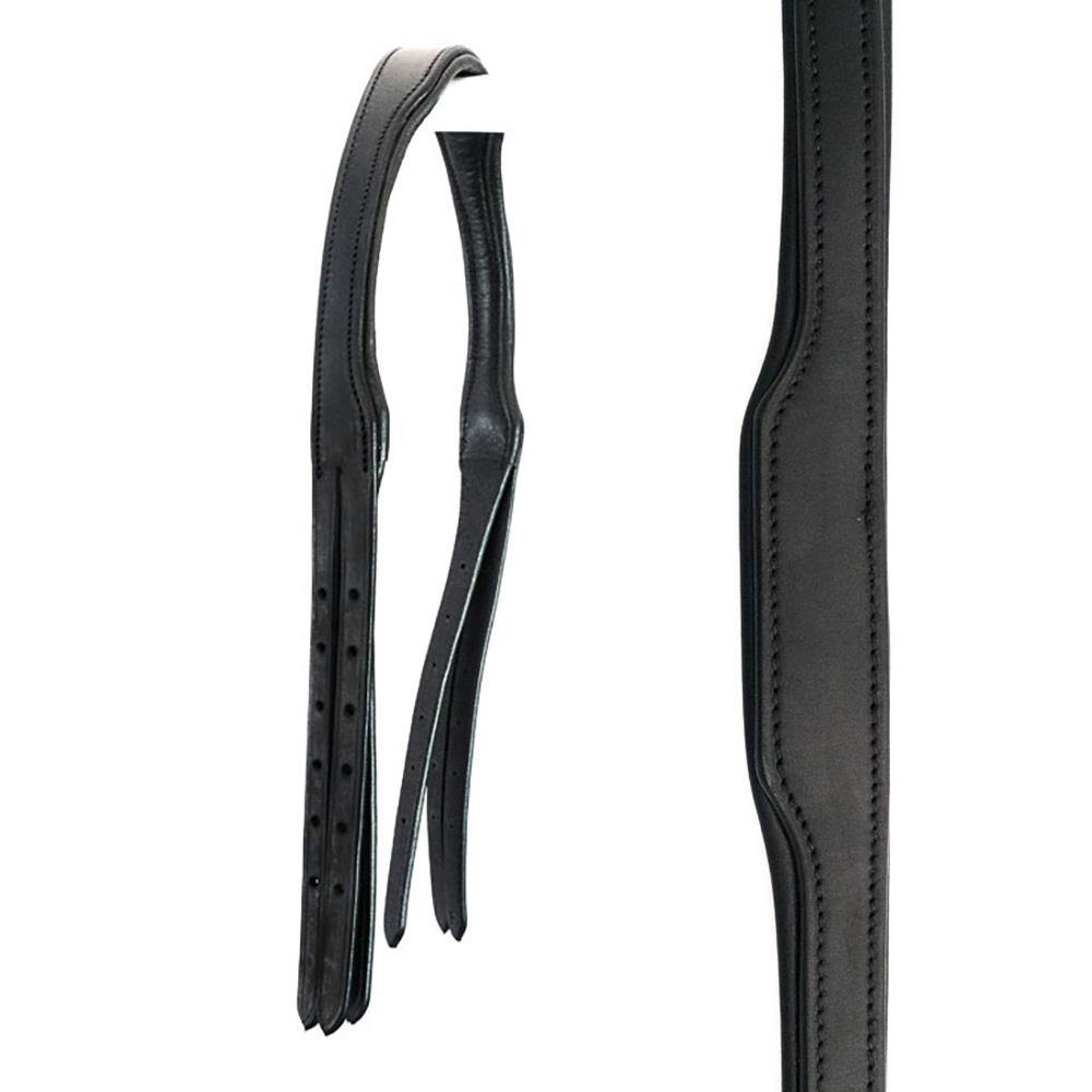 Snaffle Gel Padded Anatomical Headpiece 4/8 Wide Cheek Straps – Black