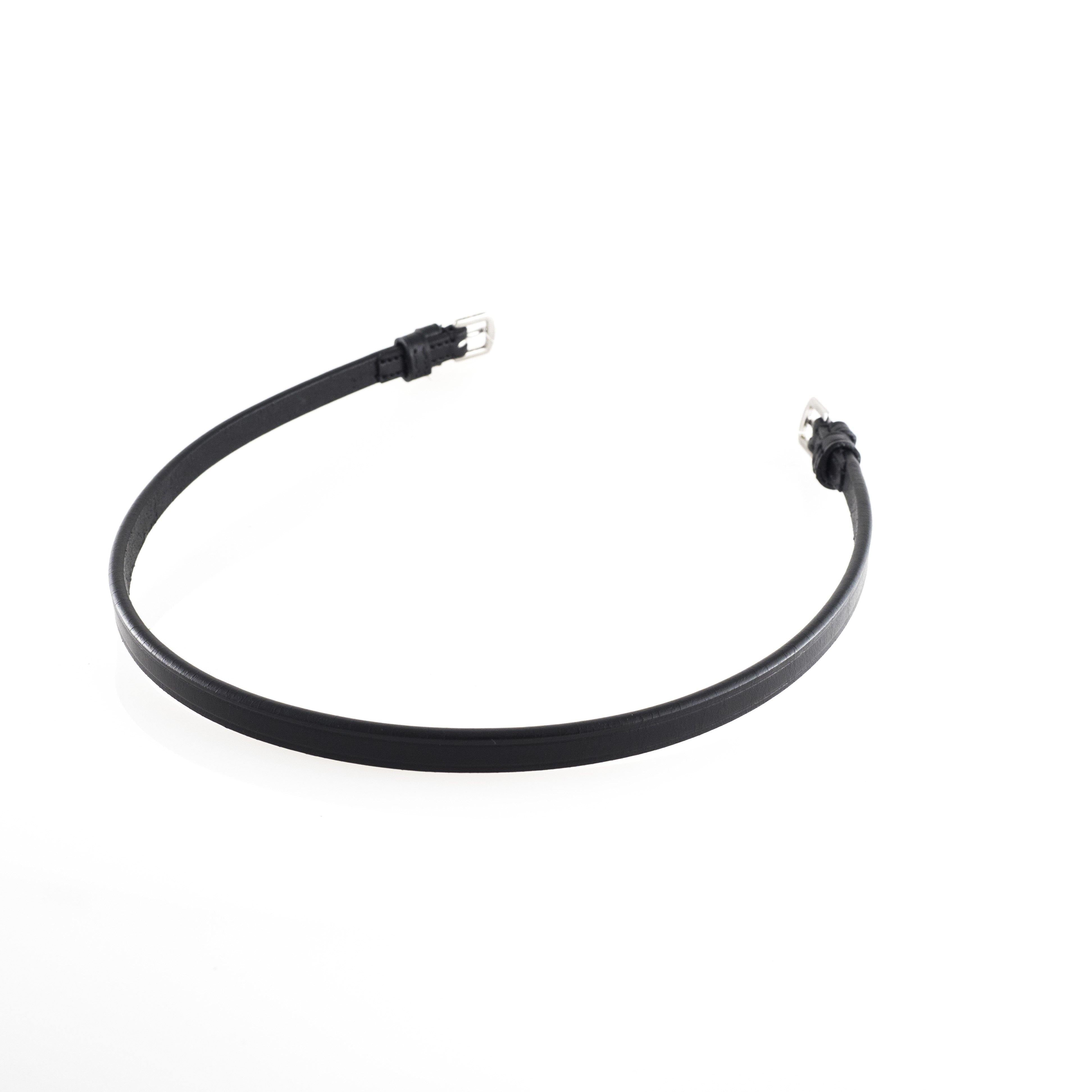 Snaffle Gel Padded Anatomical Headpiece 4/8 Wide Cheek Straps – Black