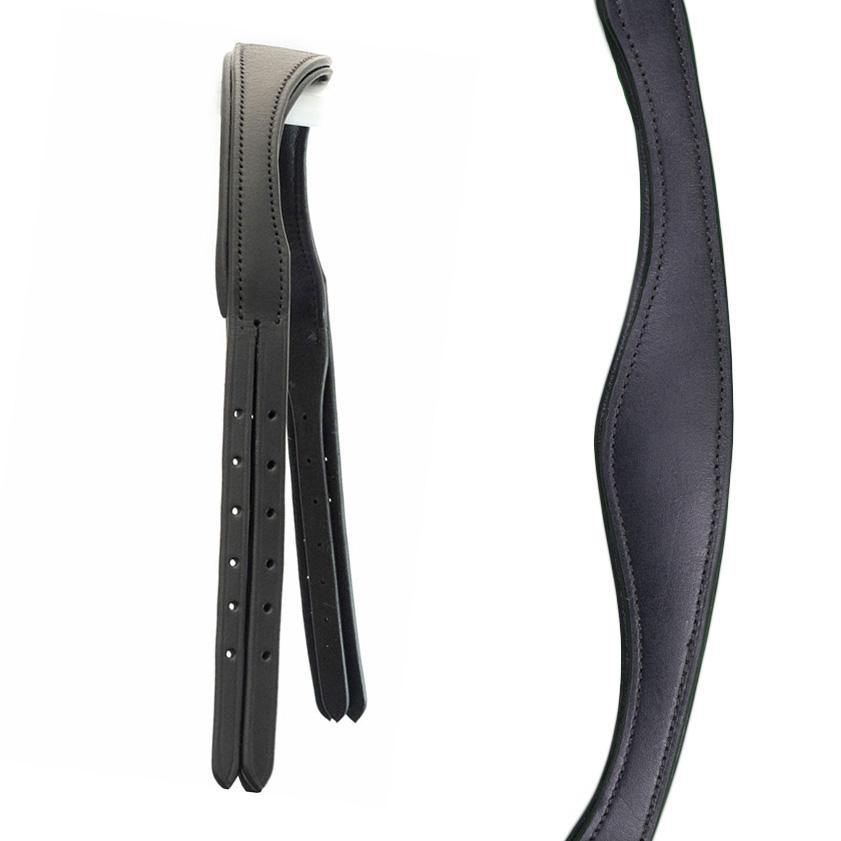 Snaffle Gel Padded Anatomical Headpiece Extra Wide 4/8 Wide Cheekstraps – Black