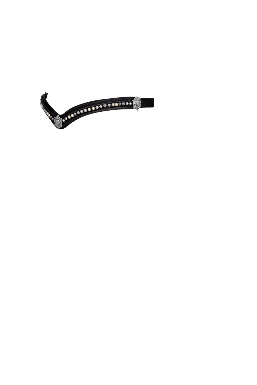 Steel Grey & Cream Pearl V with Shields – Black Browband