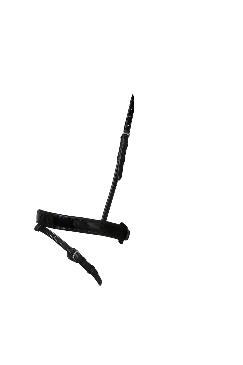 Straight Flat Patent Hanoverian Eventer – Black Noseband