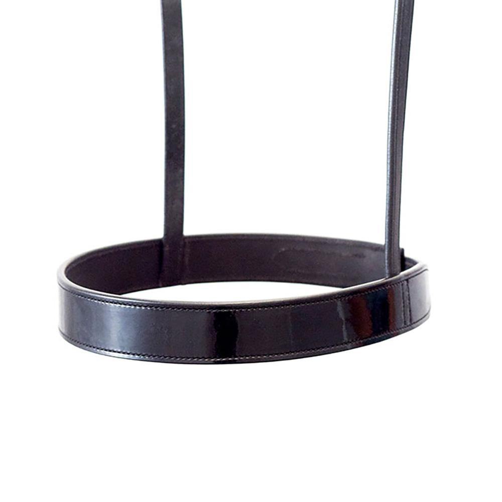 Straight Flat Patent Show Cavesson – Black Noseband