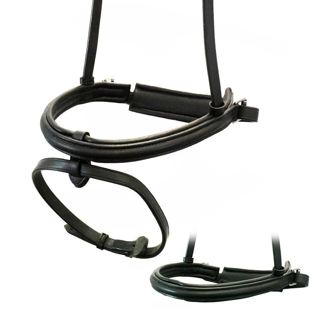 Straight Raised 7/8 Wide Converter Crank – Black Snaffle / Double Noseband