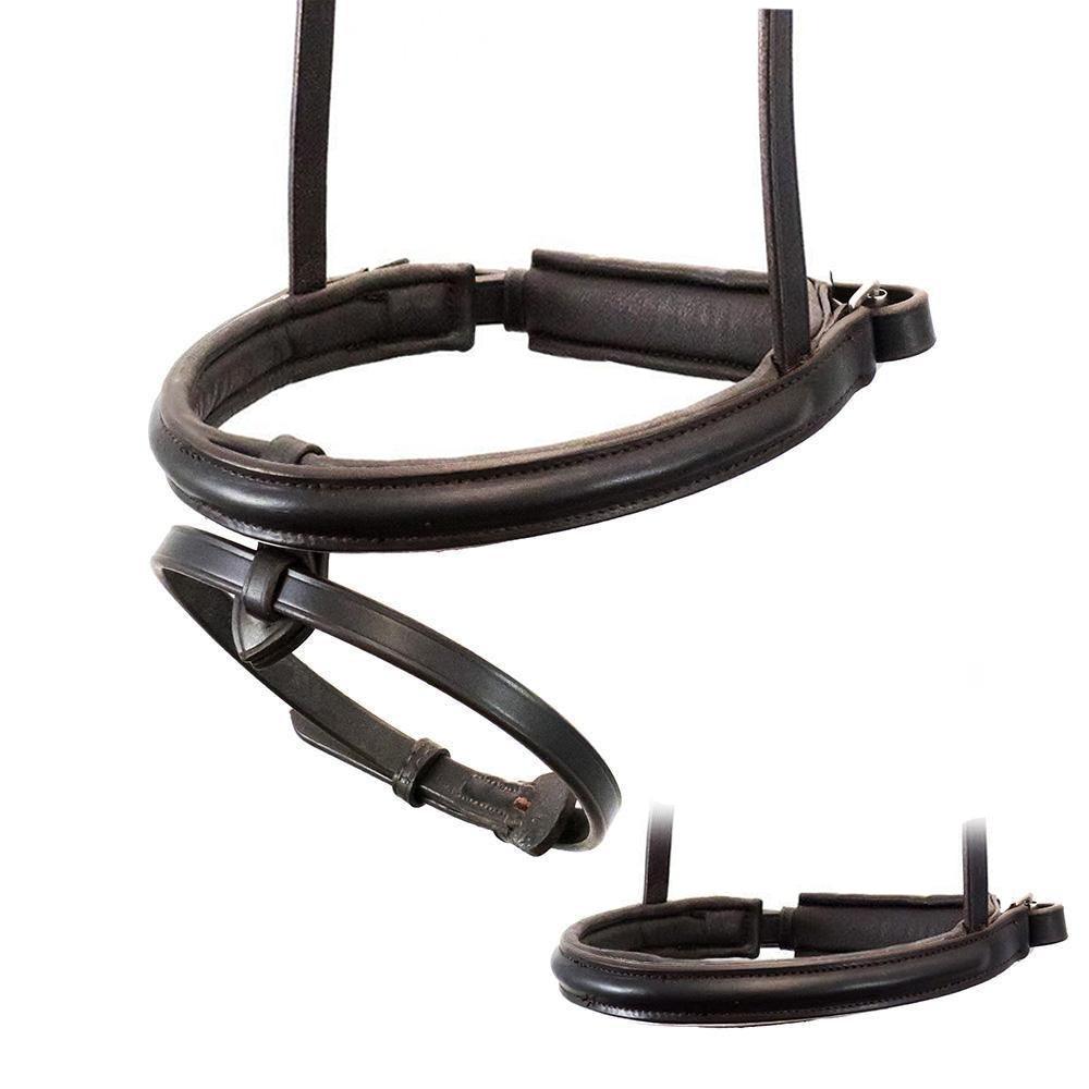 Straight Raised Plain Converter Crank – Havana Snaffle / Double Noseband