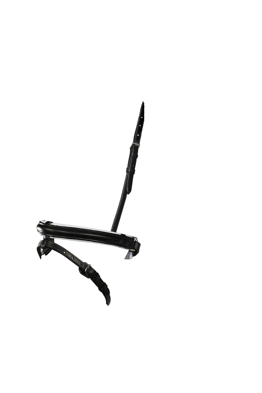 Straight Raised White Padded Converter Crank – Black Snaffle / Double Noseband